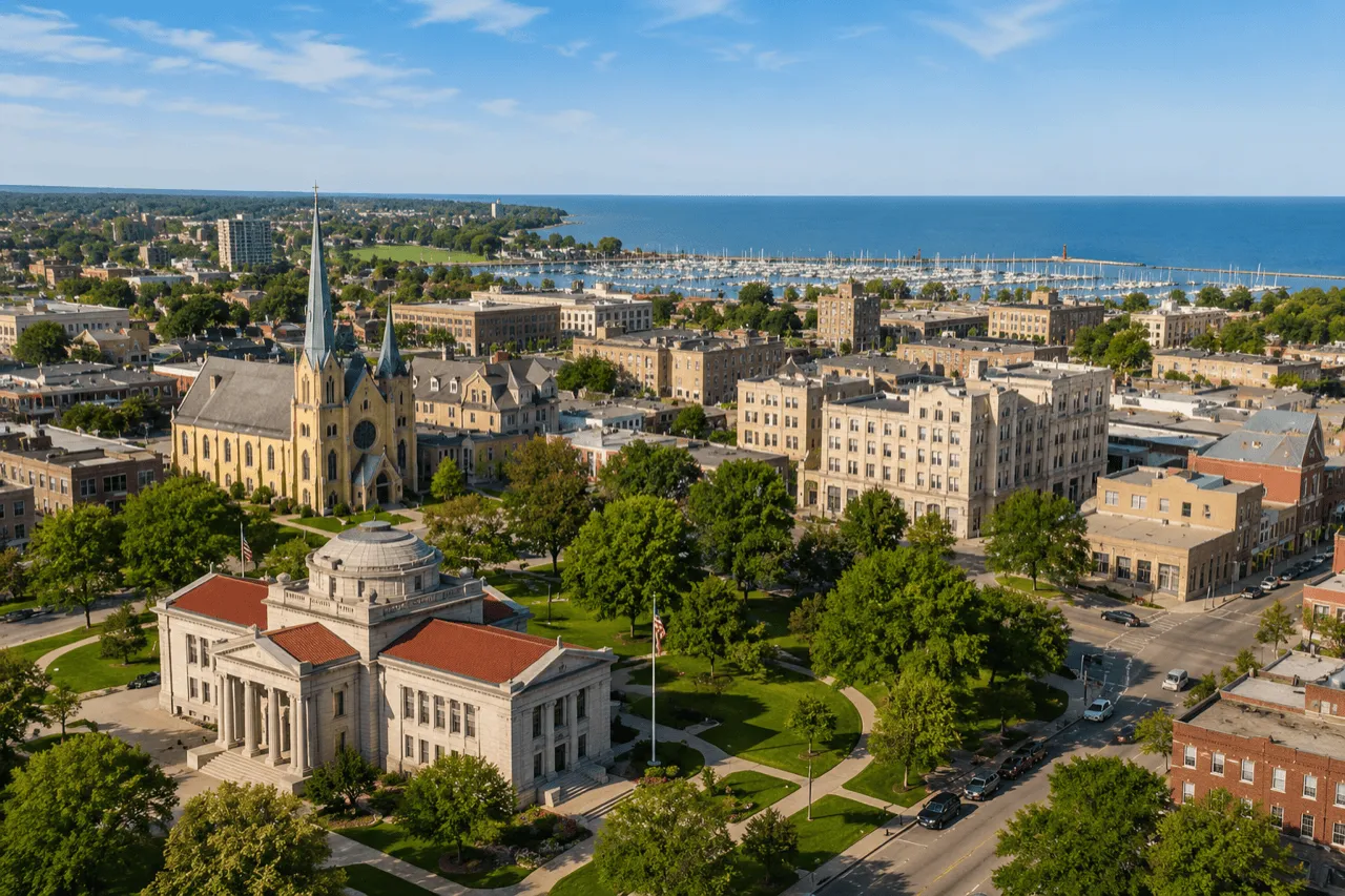 Kenosha County real estate — Lake Michigan shoreline and residential neighborhoods