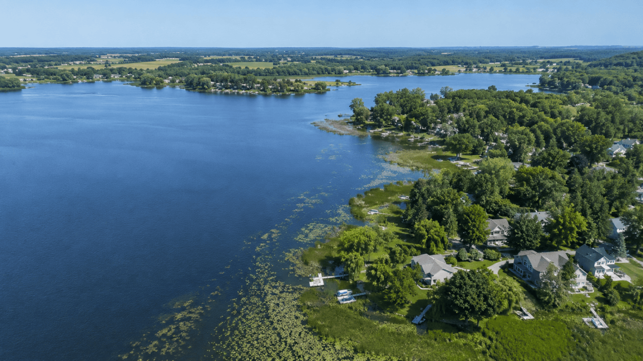 Wind Lake, WI Real Estate & Homes for Sale 1 Wind Lake WI real estate aerial view of the lake and homes
